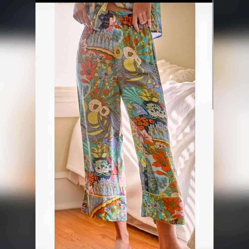 Anthropologie Crop Wide Leg PJ Pants, M